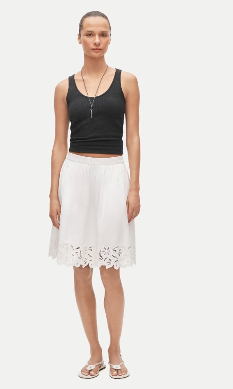 KATIENYC NWT J.Crew Embroidered Knee-Length Skirt in Cotton Poplin size 18